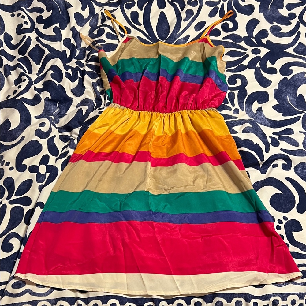 My Story Vibrant Striped Mini Dress
